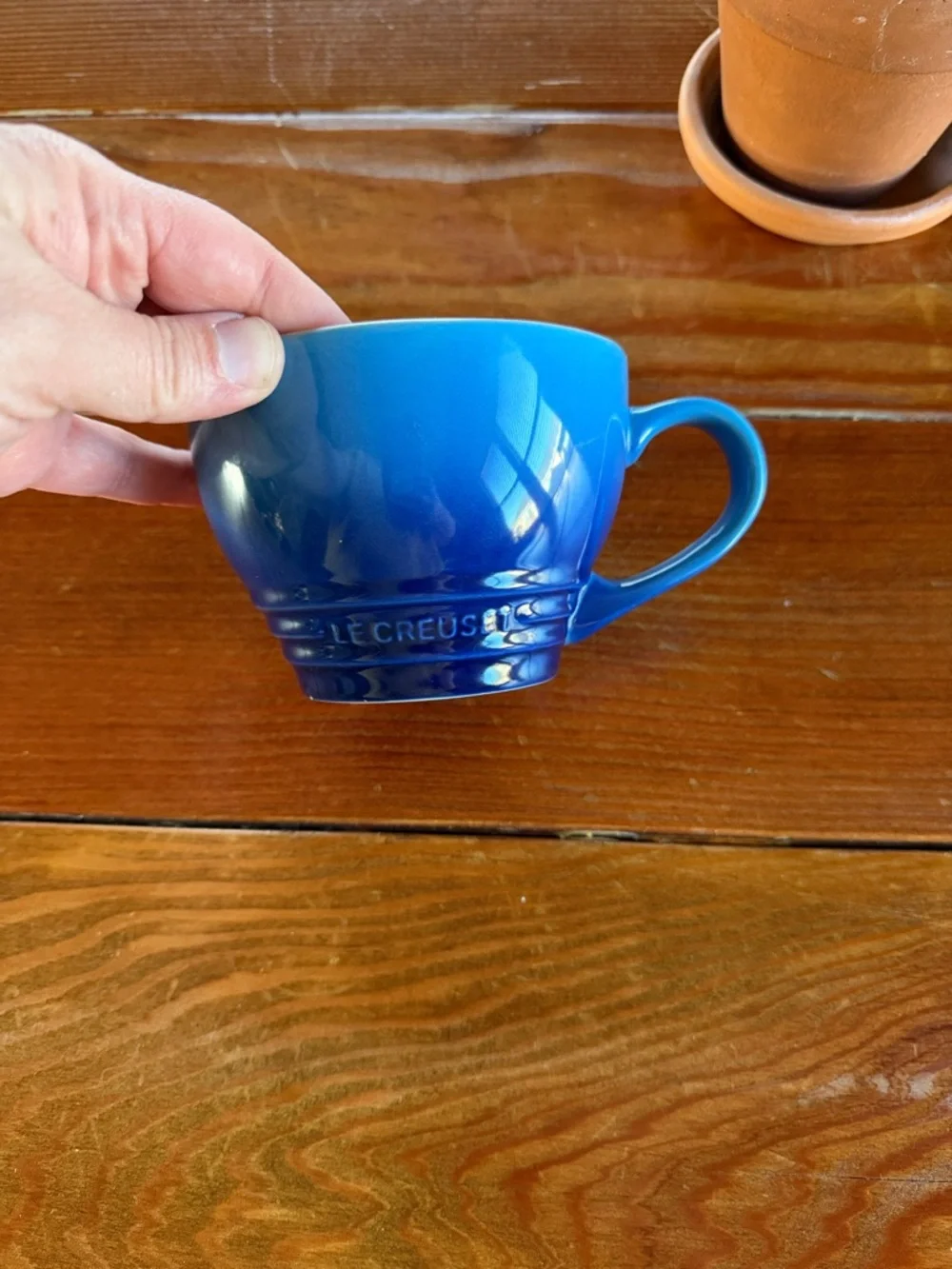 Le Creuset Blue Gradient Mug with Cream Interior - Picture 3 of 7